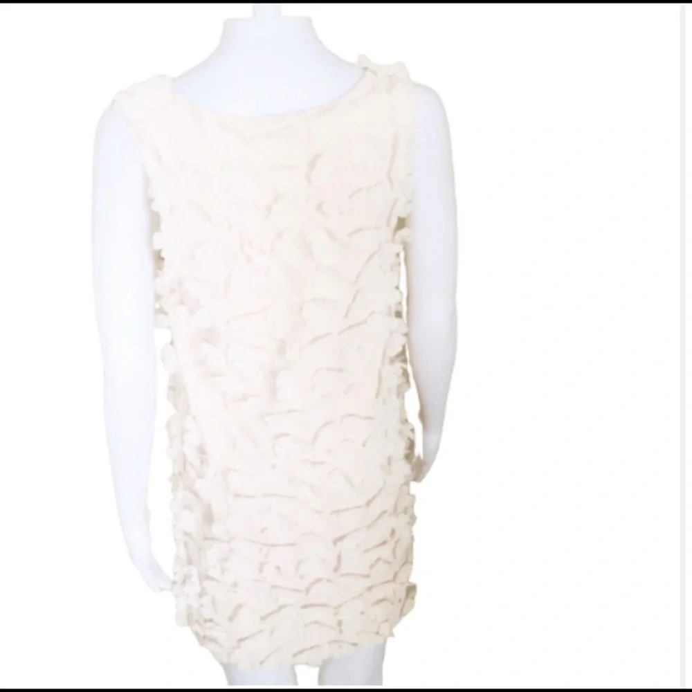 H&M Sleeveless Shift Dress With 3D Floral Appliqué Cream Size Small - Picture 4 of 6